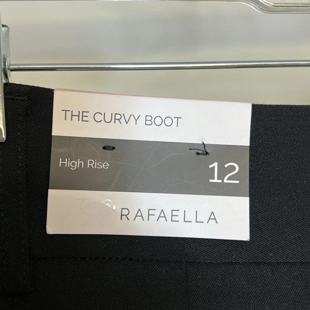 NWT Rafaella Sportswear Black Curvy Boot High Rise Dress Pants-‎ 12